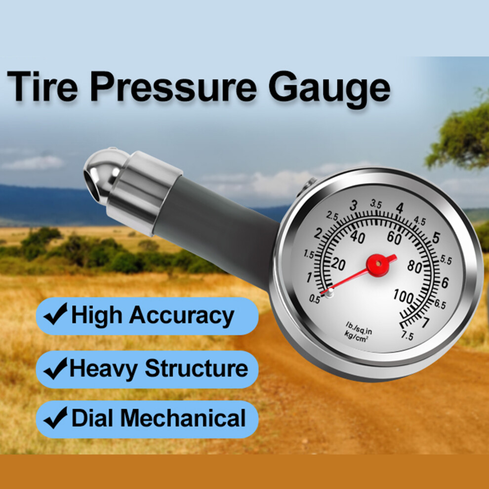 (Stainless Steel) Heavy-Duty Tire Pressure Gauge For Vehicles 6017806808406