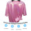 (Pink, M) Women\'s Sparkly Loose Fit Tee - Pink/White/Beige/Blue 2