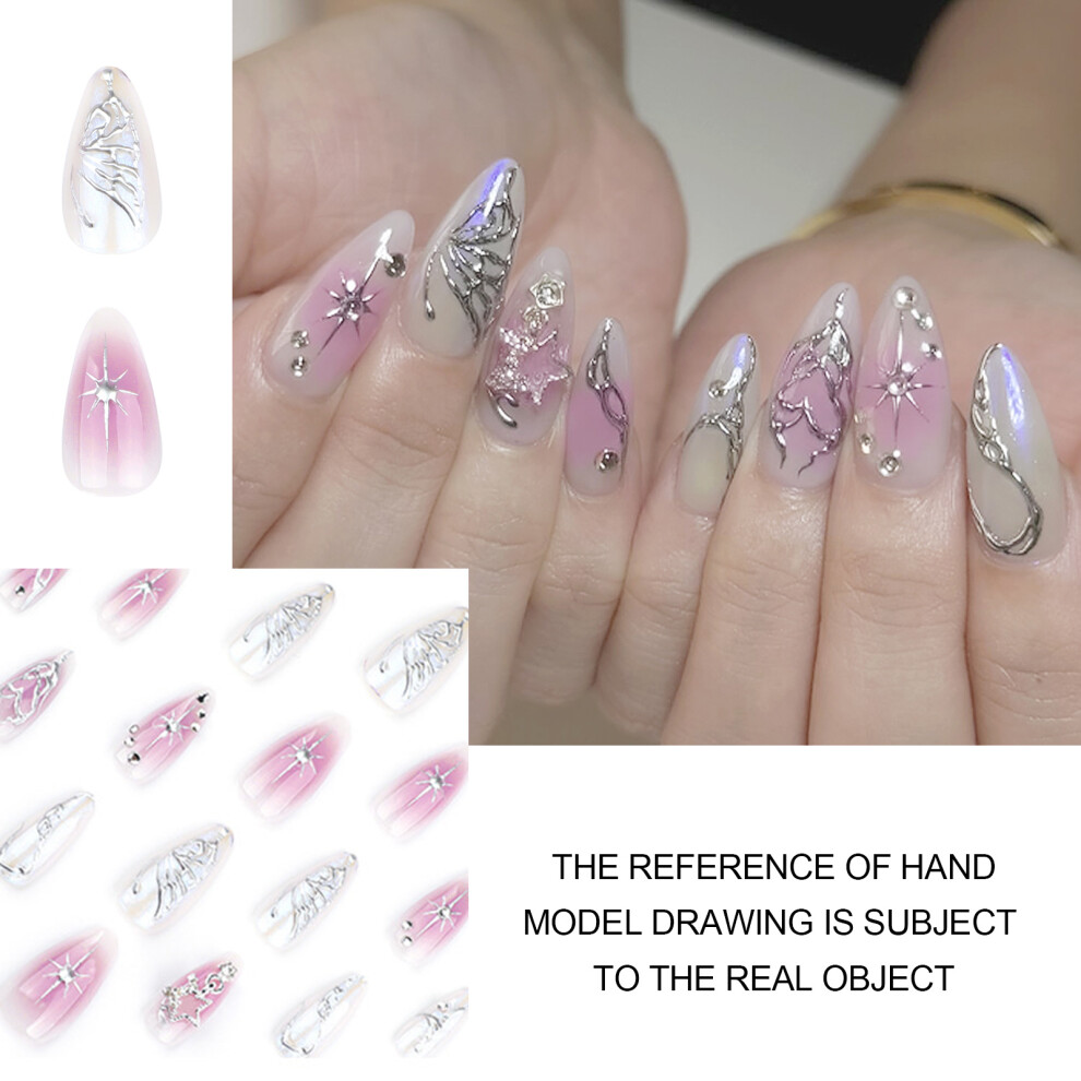 Penghui-Toys Rhinestone Press-On Nails For Women, Natural & Durable