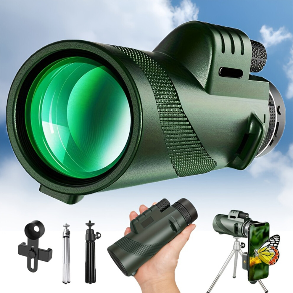 (10×42 Telescope) Hd Monocular Telescope For Bird Watching & Wildlife Black 6017806809991
