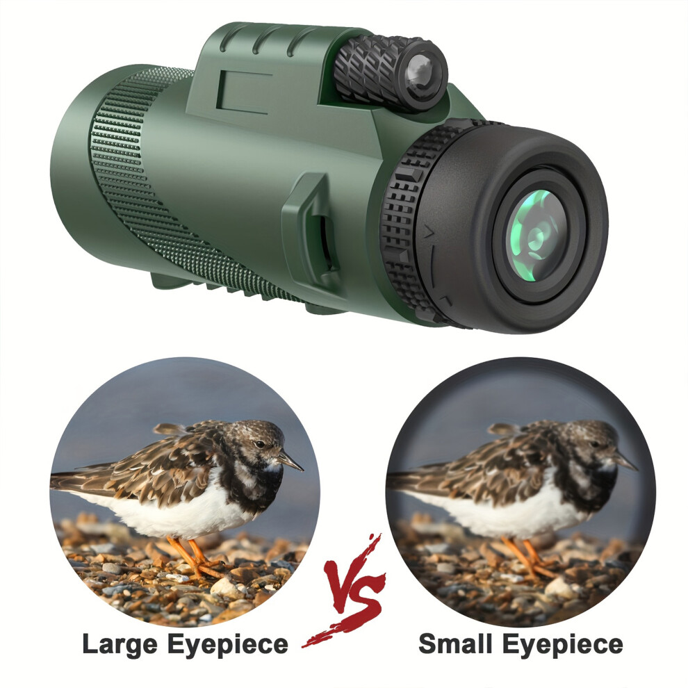 (10×42 Telescope) Hd Monocular Telescope For Bird Watching & Wildlife Green 6017806809984