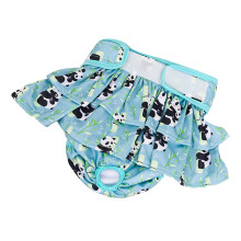 Washable Female Dog Diapers Secure Fit Leakproof Adjustable Green Bamboo L 50‑60cm