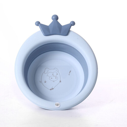 Light Blue Folding Baby Face Basin, 32cm Portable Plastic Tub 1