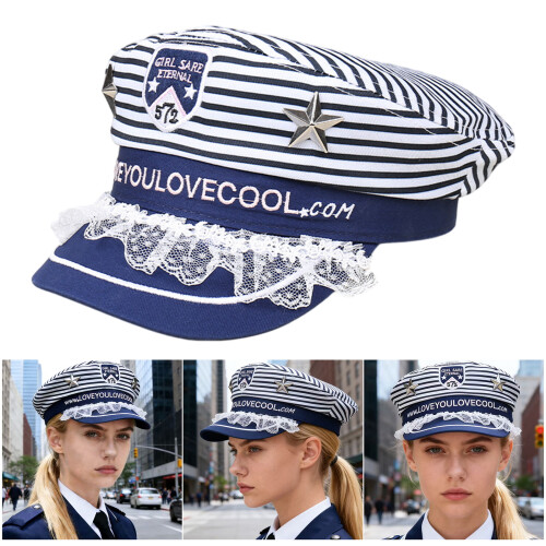Naval Beret Hat Breathable Polyester Headwear Costume Accessory 1