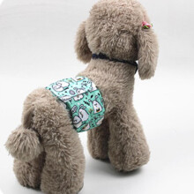 Reusable Male Dog Diapers Washable Leakproof Nylon Small White Rabbit S