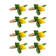 8 Pezzi Simulazione Limone Pianta Tovagliolo Frutta Farina Fibbia Hotel Camera Modello Portatovagliolo Portatovagliolo Fibbia Forniture per