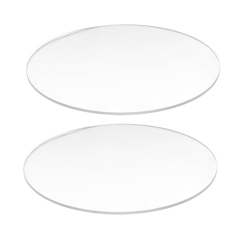 2X Transparent 3mm Thick Mirror Acrylic Round Disc Diámetro:100mm
