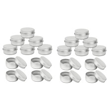 PACK of 50 - 15Ml Aluminium Tin Large Make Candle Pots Capacity Empty Cosmetic/Candle/Spice Pots/Sweet Tin Jar