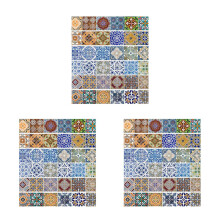 3X SchäLen und Kleben Fliese Hecktuer Treppe Riser Abziehbilder DIY Fliese Mexikanischen Traditionellen Wasserdichte Wohn Kultur Treppe Abziehbilder
