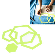 4 pezzi di modelli esagonali in acrilico per quilting, righello per disegno multiuso per l'abbigliamento