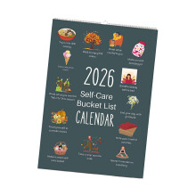 Englischer Kunst-Wandkalender 2026 mit dicken Papierbögen,