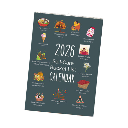 Englischer Kunst-Wandkalender 2026 mit dicken Papierbögen,