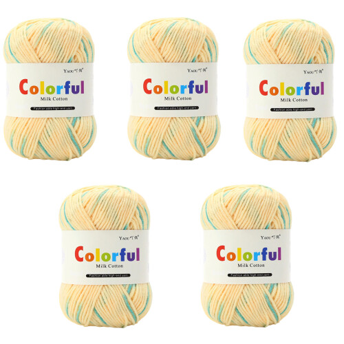 5Rolls Soft Dyed Acrylic Yarn 50grams Per Roll for-Section 1