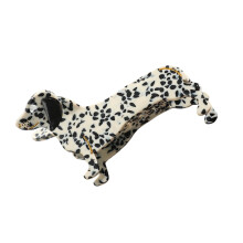 Trendy Acetate Dachshund Hairpin For Women-white spots