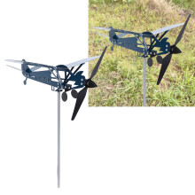 Pronetics 3D in metallo di aeroplano blu, banderuola per giardino, corpo da 29 cm