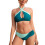 Γυναικείο μαγιό δύο τεμαχίων με σχέδιο Halter Criss Cross Wrap, ψηλόμεσο παντελόνι, στυλ 1