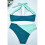 Γυναικείο μαγιό δύο τεμαχίων με σχέδιο Halter Criss Cross Wrap, ψηλόμεσο παντελόνι, στυλ 8