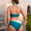 Γυναικείο μαγιό δύο τεμαχίων με σχέδιο Halter Criss Cross Wrap, ψηλόμεσο παντελόνι, στυλ 5