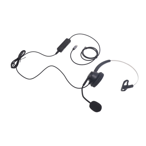 Single Ear USB-C/3.5mm Noise Cancelling Headset for PC, Laptop, Tablet, Black