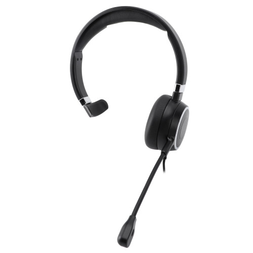 Cuffia mononucleare USB con microfono, USB-C e 3,5 mm, nero