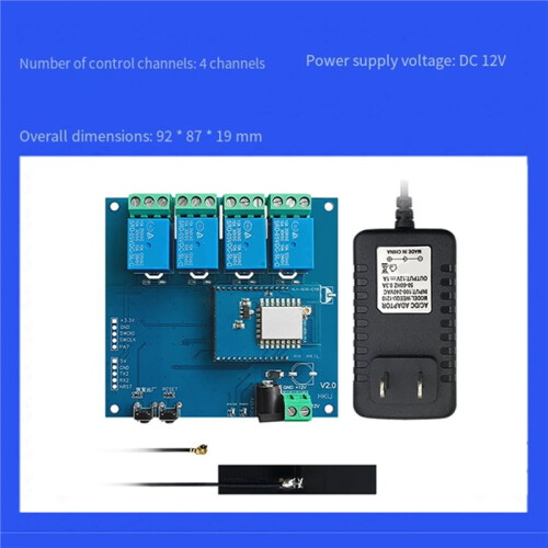 SW04-W Four-Channel Remote Network Control WiFi Relay Mobile Phone  Module 250VAC 10A US Plug 2