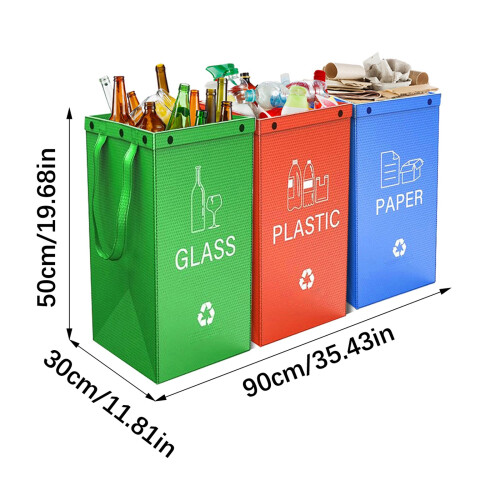Packung mit 3 waschbaren Mülleimern mit glatten Oberflächen, 2