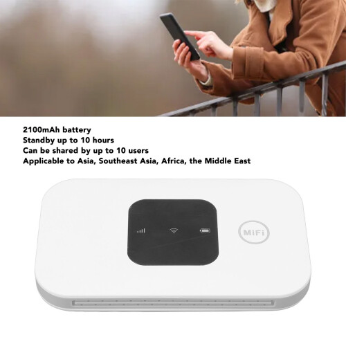 Routeur WiFi 4G LTE Mobile 2100mAh, Supporte 10 Utilisateurs, Blanc 2