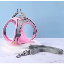 (XS, Pink) Dog Harness Professional Dog Harness with 2 Leash Clips, Adjustable Soft Pet vest Harness,Reflective and Breathable