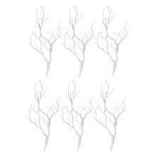 6 x Décor de Fête de Mariage de Branche D'Arbre Végétal Sec Blanc Artificiel