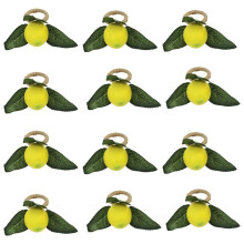 Napkin Rings Set of 12,Decorative Lemon Vine Leaf Napkin Rings,Dinning Table Setting Yellow Napkin Buckle Napkin Holders