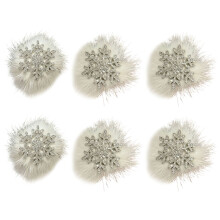 6 Stück Weihnachts-Haarspangen, glitzernde-6