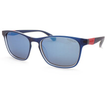 Superdry SDS 5017 Polarized Sunglasses Matte Blue Red w/ Blue Mirror Lenses 106P