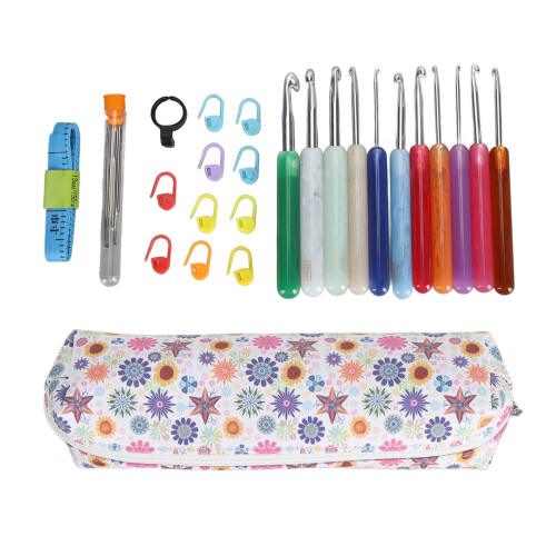 Ergonomic Crochet Hooks Set 2.5mm‑8mm Soft Grip for Beginners