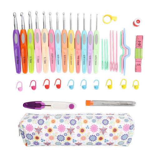 Crochets de 2,5 à 10,0 mm, 13 pièces, sac PU multicolore 2