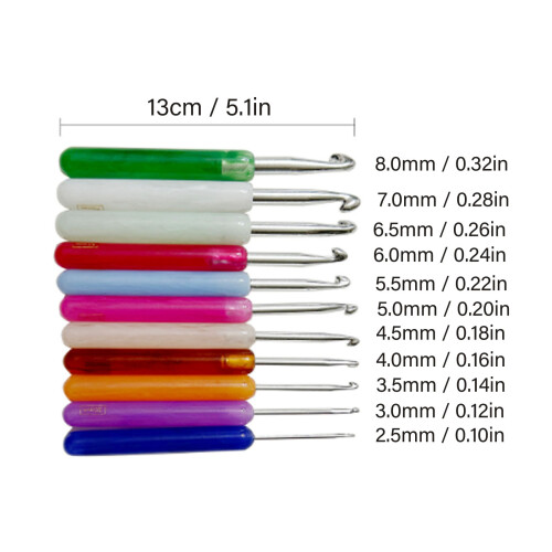 Ergonomic Crochet Hooks Set 2.5mm‑8mm Soft Grip for Beginners 1