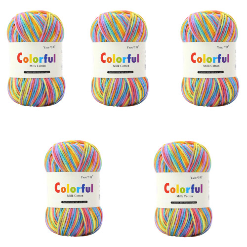 5Rolls Acrylic Yarn 50grams Per Roll Milk Cotton Yarn-Section 2