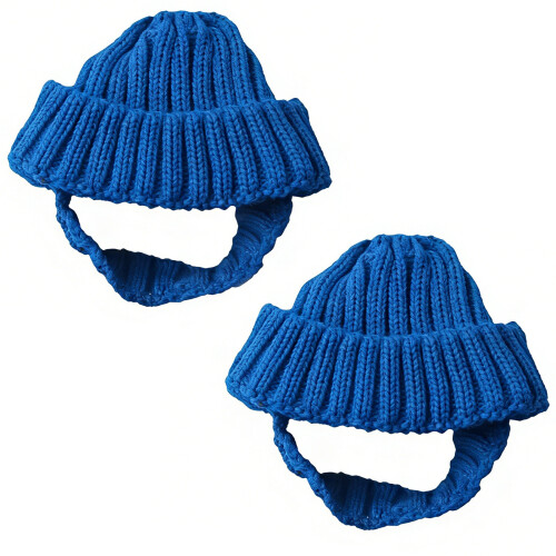 (1 Packung) Haustier-Strickmütze – weiche Mütze für-Blau 2