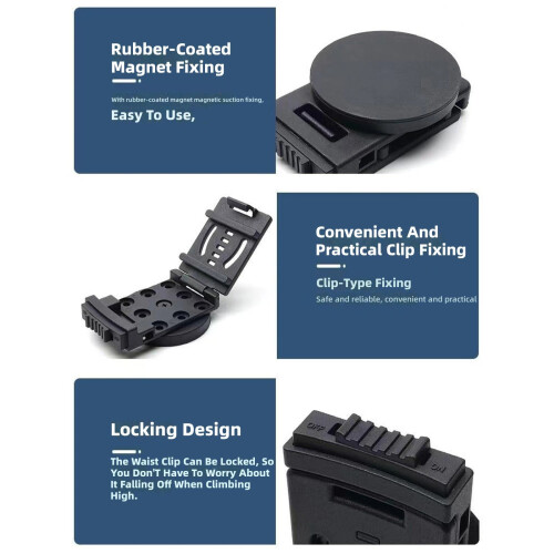 Pack of 3 Adjustable Belt Magnetic Clips Lockable-With Lock 1