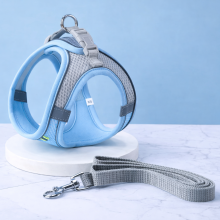(XS, Blue) Dog Harness Professional Dog Harness with 2 Leash Clips, Adjustable Soft Pet vest Harness,Reflective and Breathable