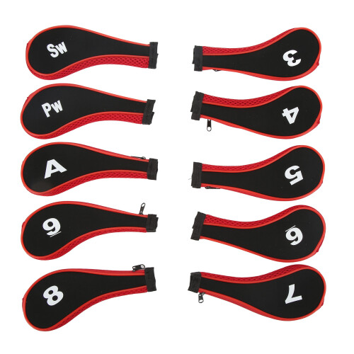 Neopren Golf Schläger Cover 10er Pack rot 1