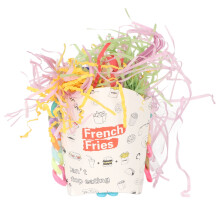 Colorful Bird French Fries Toy 17x8cm Chewing & Foraging Bamboo & Paper