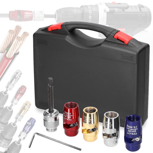 Aluminum Electric Wire Stripper Kit with Rotary Tool, Adjustable, Compatible with Drills 1