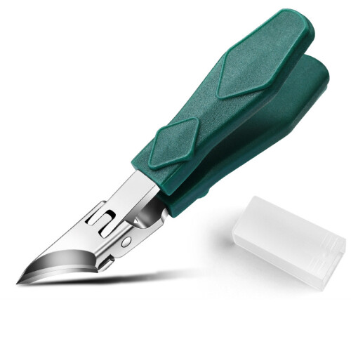 Precision Slanted Nail Clipper with Wide Jaw Opening Green 1
