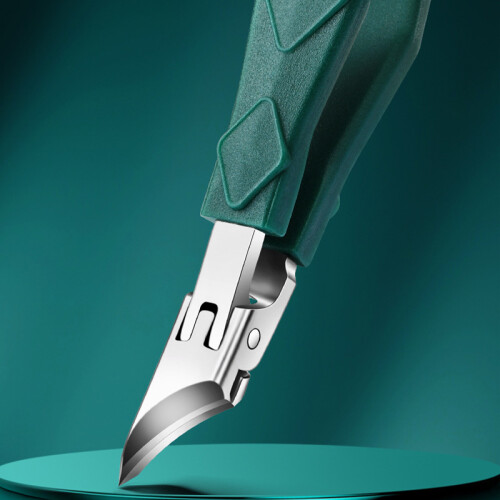 Precision Slanted Nail Clipper with Wide Jaw Opening Green 2