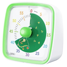 Visueller 60-Minuten-Timer mit Nachtlicht, Countdown-Timer, Pomodoro-Timer mit Regenbogenmuster für Kinder und Erwachsene, Grün
