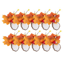 10 Piezas Pumkins Servilleteros Anillo de Acción de Gracias Servilletero Titular Baya Servilletero Cosecha Arce Fruta Calabaza Servilletero