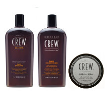 American Crew Daily Moisturizing Shampoo 1000ml, Conditioner 1000ml and Grooming Cream 85g