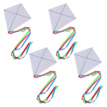 4Set DIY Plastic Kite Painting Kit with Reels and Tails for Family Fun