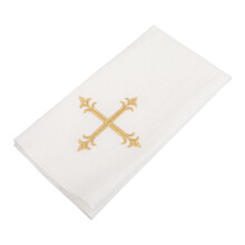 Embroidered Golden Purificator Altar Linen Cotton Linen Blend