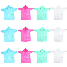 12Pcs Kids Waterproof Hooded Raincoat Durable Disposable Poncho Colors